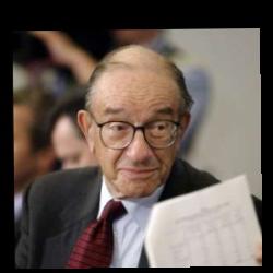 Deep funneled image of Alan Greenspan