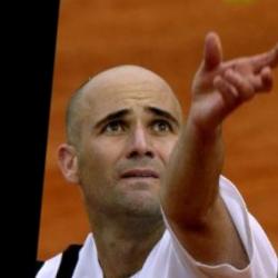 Deep funneled image of Andre Agassi