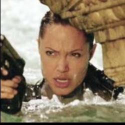 Deep funneled image of Angelina Jolie