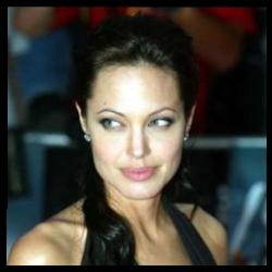 Deep funneled image of Angelina Jolie