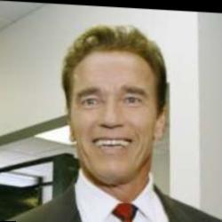 Deep funneled image of Arnold Schwarzenegger