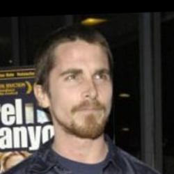 Deep funneled image of Christian Bale