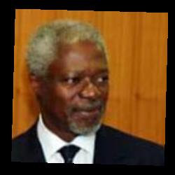 Deep funneled image of Kofi Annan