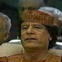 Deep funneled image of Muammar Gaddafi