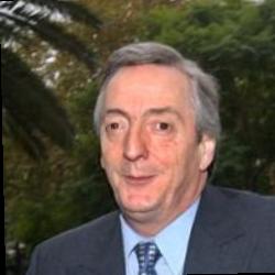 Deep funneled image of Nestor Kirchner