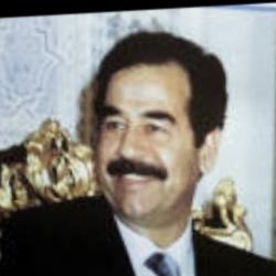 Deep funneled image of Saddam Hussein