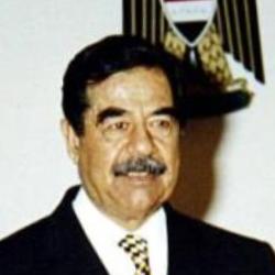 Deep funneled image of Saddam Hussein