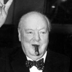 Deep funneled image of Winston Churchill