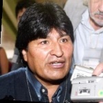 Funneled image of Evo Morales