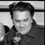 Funneled image of Federico Fellini