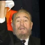 Funneled image of Fidel Castro
