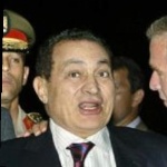 Funneled image of Hosni Mubarak