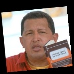 Funneled image of Hugo Chavez