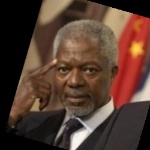 Funneled image of Kofi Annan