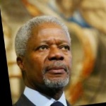 Funneled image of Kofi Annan