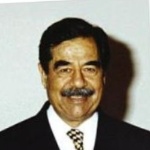 Funneled image of Saddam Hussein