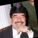 Funneled image of Saddam Hussein