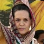 Funneled image of Sonia Gandhi